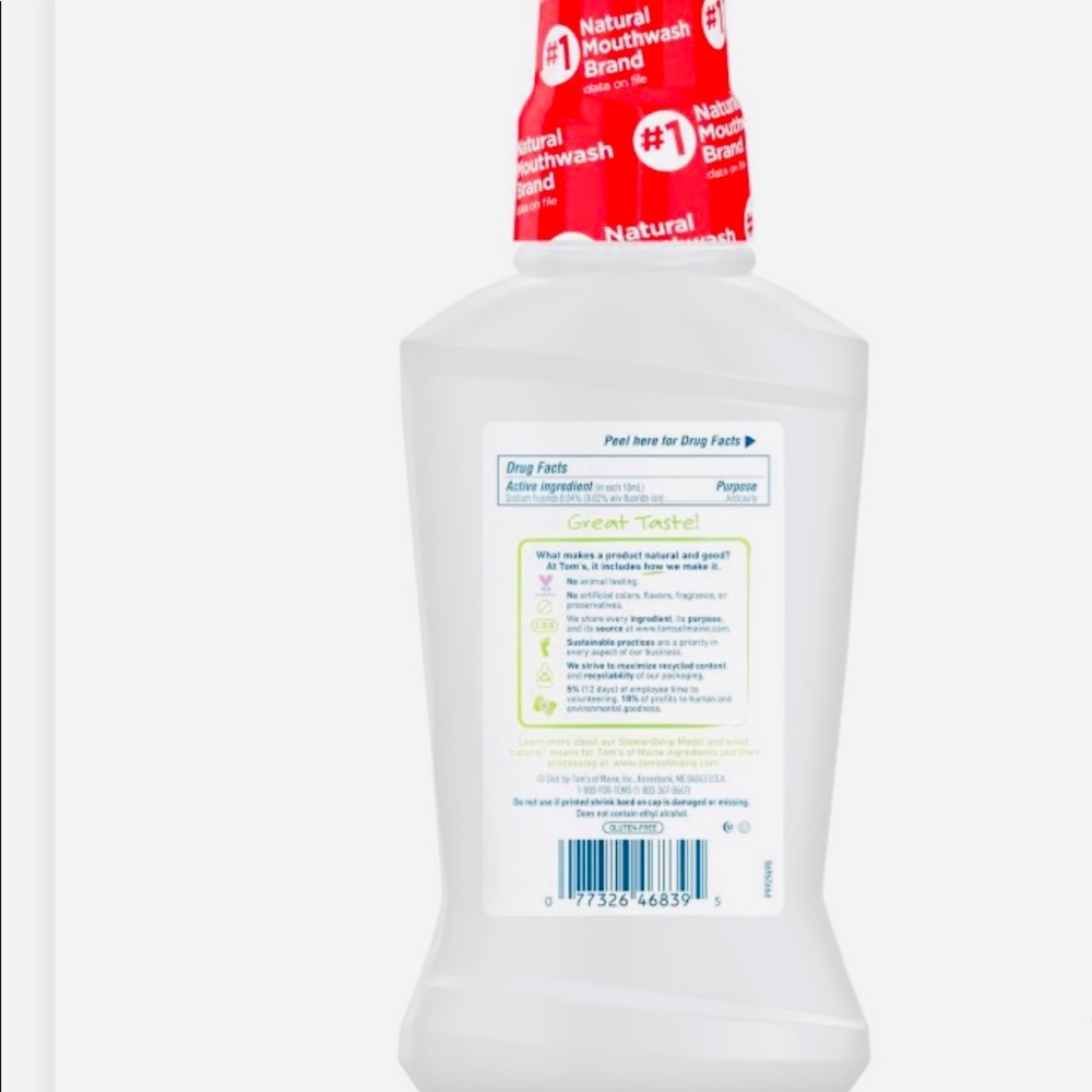 Toms of Maine Children’s Anticavity Mouthwash Strawberry Fluoride 16 fl oz - Picture 2 of 3